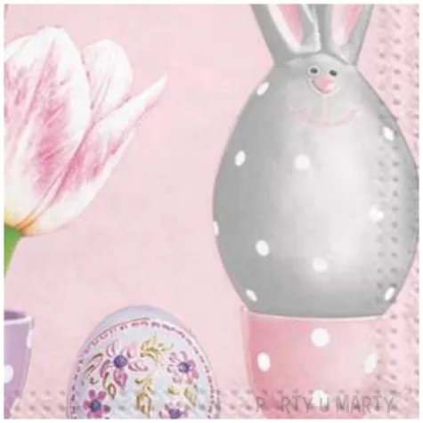 serwetki wielkanoc rozowe ozdoby maki 33 cm 20 szt