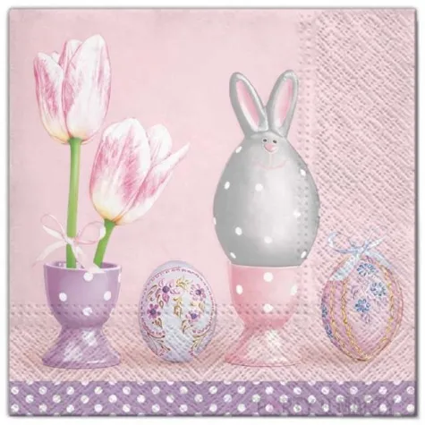 serwetki wielkanoc rozowe ozdoby maki 33 cm 20 szt