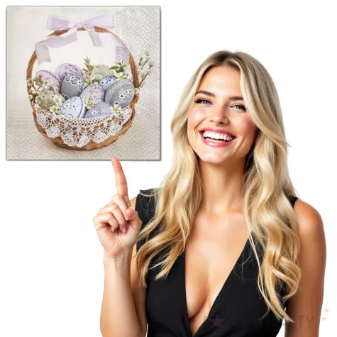 serwetki wielkanoc tradycyjny koszyk maki 33 cm 20 szt