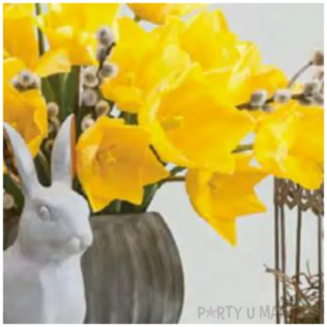 serwetki wielkanoc tulipany i gipsowy zajaczek maki 33 cm 20 szt