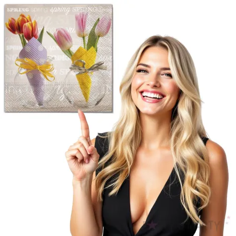 serwetki wielkanoc tulipany w papierze maki 33 cm 20 szt