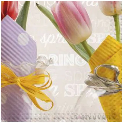 serwetki wielkanoc tulipany w papierze maki 33 cm 20 szt