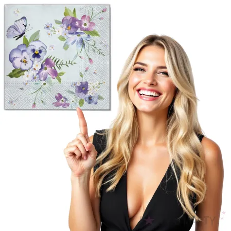 serwetki wielkanoc wiosenne kwiaty maki 33 cm 20 szt