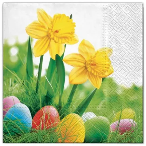 serwetki wielkanoc zonkile z pisankami maki 33 cm 20 szt