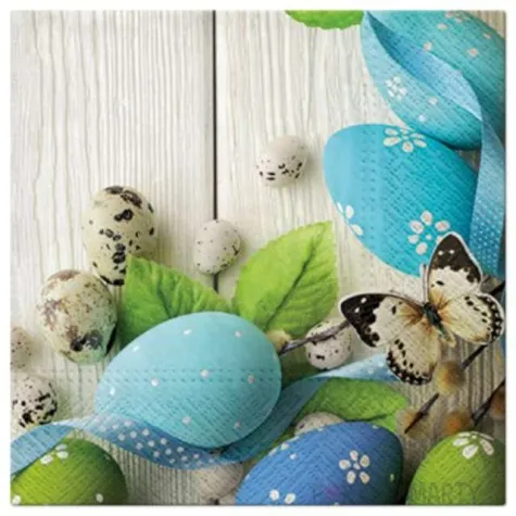 serwetki wielkanocne jajka blekitne paw 33 cm 20 szt