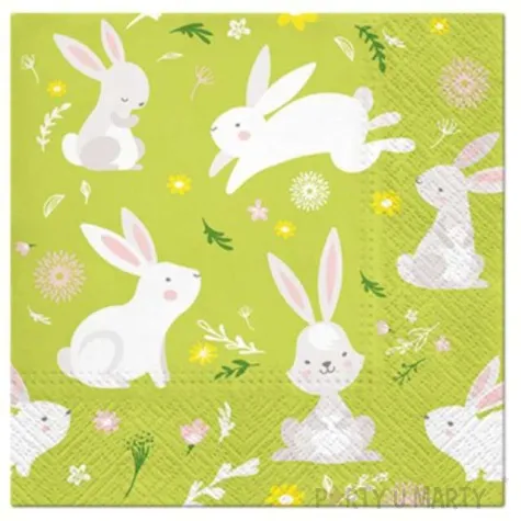 serwetki wielkanocne kroliki kicajace paw 33 cm 20 szt