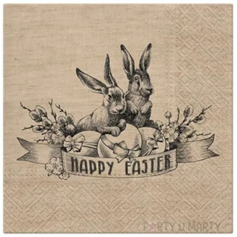 serwetki wielkanocne kroliki rustykalne paw 33 cm 20 szt