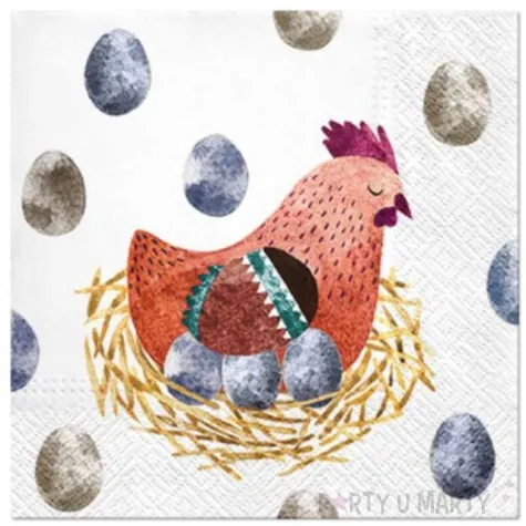 serwetki wielkanocne kura nioska paw 33 cm 20 szt