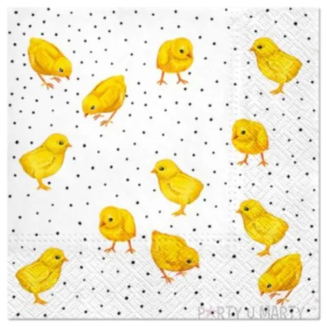 serwetki wielkanocne kurczaki dziobiace paw 33 cm 20 szt