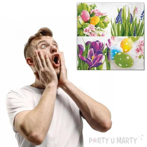 serwetki wielkanocny kolaz maki 33x33 cm 20 szt