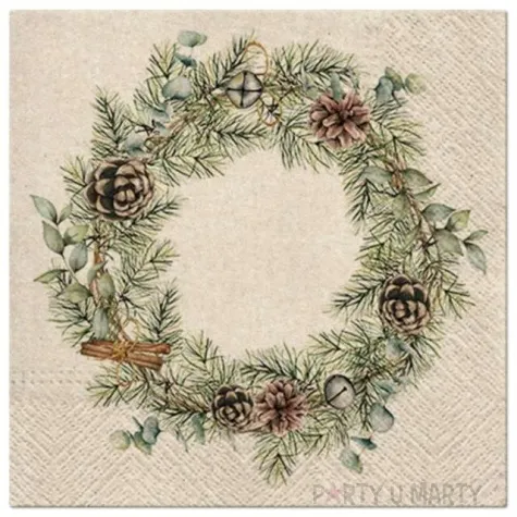 serwetki wieniec boze narodzenie szare paw 33 cm 20 szt