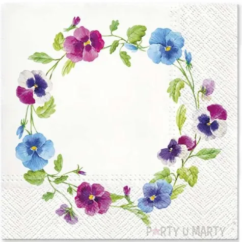 serwetki wieniec kwiatowy paw 33 cm 20 szt