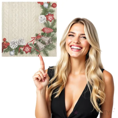 serwetki wieniec na dzianinie maki 33 cm 20 szt