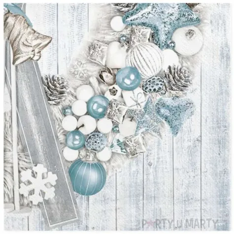 serwetki wieniec na tle drewna maki 33 cm 20 szt