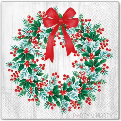 serwetki wieniec z jarzebina paw 33 cm 20 szt