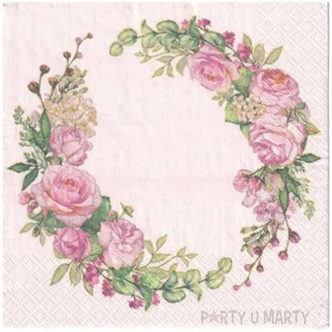 serwetki wieniec z kwiatow maki 33 cm 20 szt