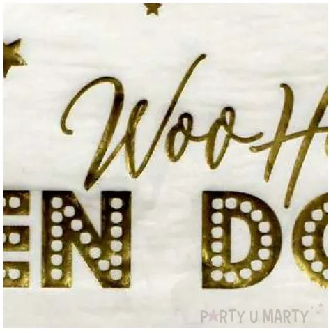 serwetki woo hoo hen do bialo zlote neviti 33 cm 16 szt