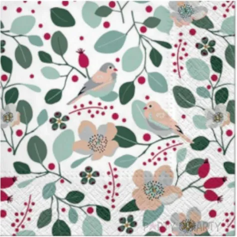 serwetki wrobelki na galazkach paw 33 cm 20 szt