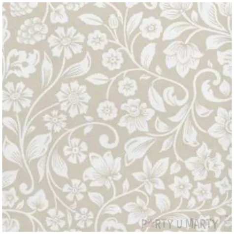 serwetki wzor z romantycznych kwiatow bezowe maki 33 cm 20 szt