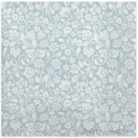 serwetki wzor z romantycznych kwiatow niebieskie maki 33 cm 20 szt