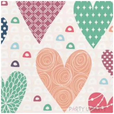 serwetki wzorzyste serduszka maki 33 cm 20 szt