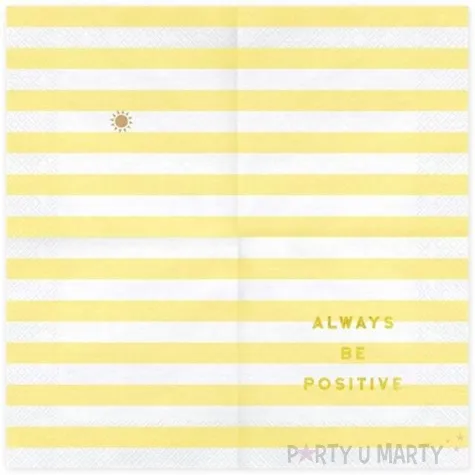 serwetki yummy always be positive zolty jasny partydeco 33 cm 20 szt