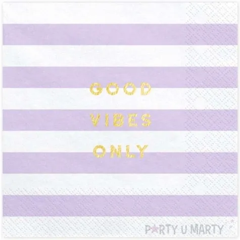 serwetki yummy good vibes only liliowy jasny partydeco 33 cm 20 szt