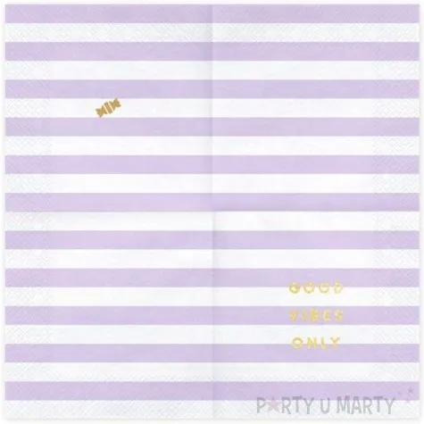 serwetki yummy good vibes only liliowy jasny partydeco 33 cm 20 szt