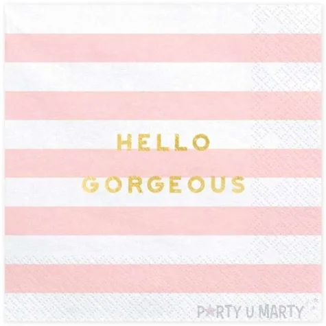 serwetki yummy hello gorgeous rozowy jasny partydeco 33 cm 20 szt