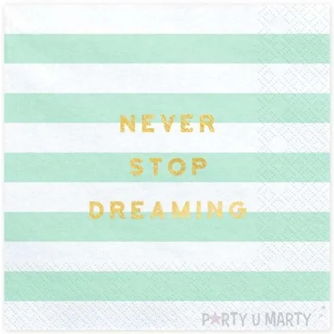 serwetki yummy never stop dreaming mietowy partydeco 33 cm 20 szt