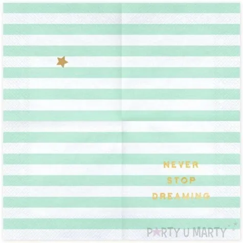 serwetki yummy never stop dreaming mietowy partydeco 33 cm 20 szt