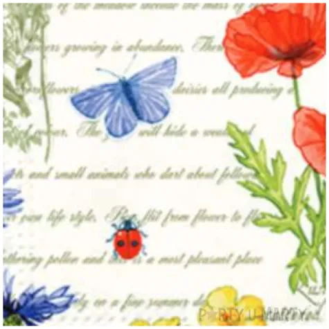 serwetki zabytkowe lato paw 33 cm 20 szt