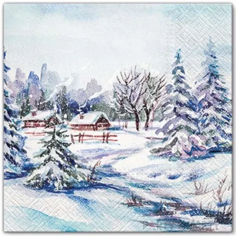 serwetki zimowa wioska paw 33 cm 20 szt