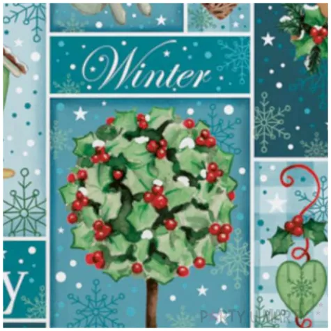 serwetki zimowe domki dla ptakow w kolazu frosty maki 33 cm 20 szt