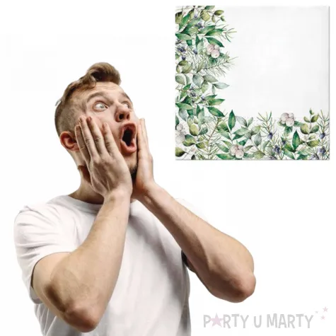 serwetki zimowe galazki snieguliczka paw 33 cm 20 szt