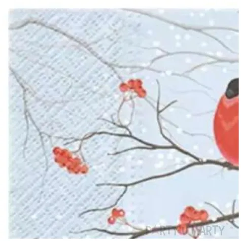 serwetki zimowe gile na jarzebinie paw 33 cm 20 szt