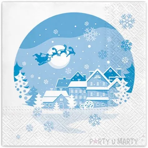 serwetki zimowy widok paw 33 cm 20 szt