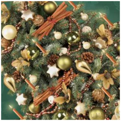 serwetki zlota choinka z prezentami maki 33 cm 20 szt