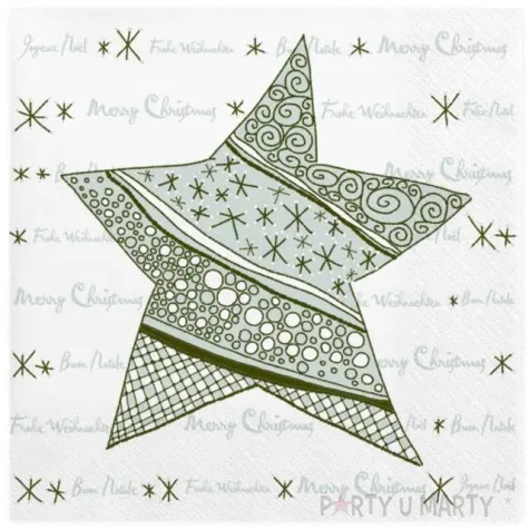 serwetki zlota malowana gwiazdka maki 33 cm 20 szt