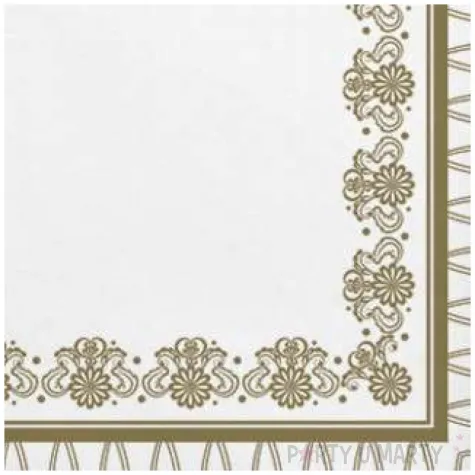 serwetki zlota ramka z luczkami maki 33 cm 20 szt
