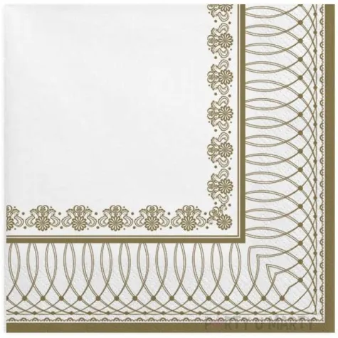 serwetki zlota ramka z luczkami maki 33 cm 20 szt