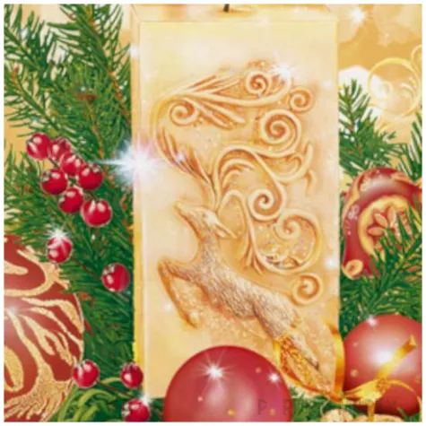 serwetki zlota swieczka i bombki maki 33 cm 20 szt