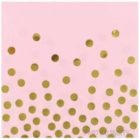 serwetki zlote groszki godan rozowe 33 cm 12 szt