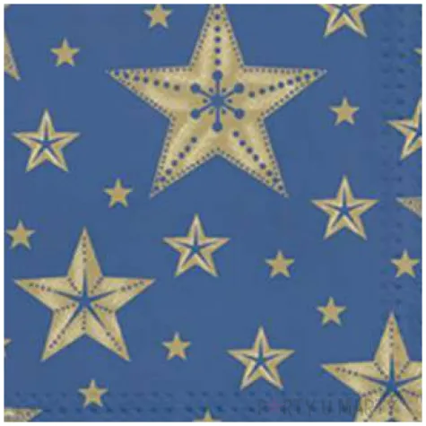 serwetki zlote gwiazdki niebieskie paw 33 cm 20 szt