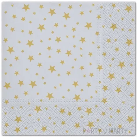 serwetki zlote gwiazdki szare paw 33 cm 20 szt