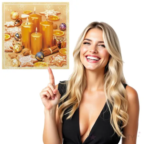 serwetki zlote swiece i ciasteczka maki 33 cm 20 szt