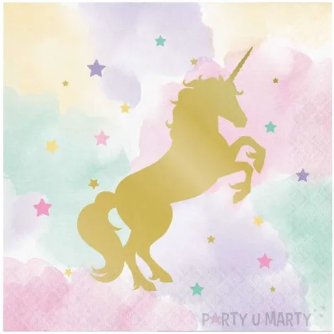 serwetki zloty jednorozec creativeparty 33 cm 16 szt