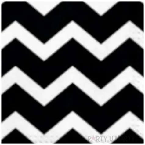 serwetki zygzaki chevron czarno biale paw 33 cm 20 szt