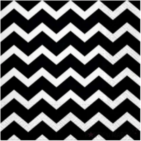 serwetki zygzaki chevron czarno biale paw 33 cm 20 szt
