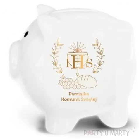 skarbonka pamiatka komunii swietej kielich swinka biala bgtech